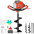 85cc 4HP Post Hole Digger Gas Powered, Gas Earth Auger/Ice Auger, with 3 Drill Bits 4"/8"/12" + 2 Extension Bar, One Man Earth Auger for Planting Fence, EPA Compliant Post Hole Auger