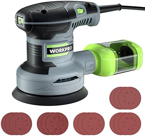 WORKPRO 5-Inch Random Orbit Sander Variable Speed with Dust Bag