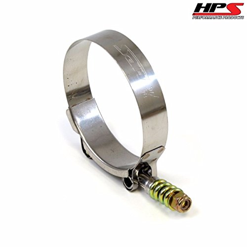 6x HPS SLTC-725 Spring Loaded Stainless Steel T-Bolt Clamps SAE 204 for 7" ID Hose, Effective Size 7.25"-7.56", Polish