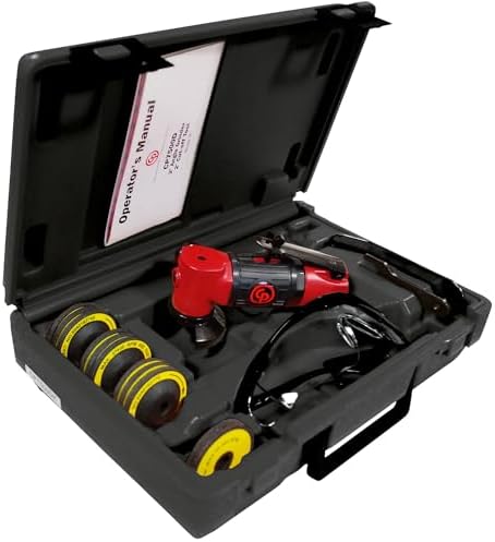 Chicago Pneumatic CP7500D - Air Grinder Tool, Welder, Woodworking, Automotive Car Detailing, Stainless Steel Polisher, Heavy Duty, Right Angle Grinder, 2 Inch (50 mm), 0.2 HP / 150 W - 22000 RPM , Red
