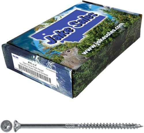 #10 x 4 Silver Star Stainless Steel Wood Screw Torx/Star Drive Head - - Grade 305 Stainless Steel Torx/Star Drive Wood Screws - (5 Pound CASE ~2520 Screws)