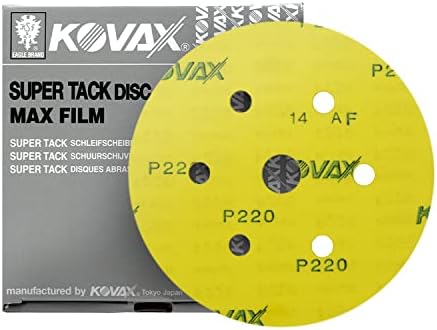 MaxFilm Ultra Premium 6 inch Sanding Discs, P220, 7 Holes, Hook & Loop, 521-0220, 50 discs