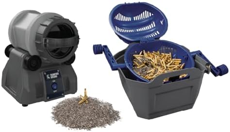 Frankford Arsenal Rotary Tumbler Lite Essentials Kit with 110V Rotary Tumbler Lite, Wet/Dry Media Separator, Stainless Steel Media, for Brass Cleaning, Dry Tumbling, and Gunsmithing
