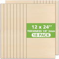 18PCS Basswood Sheets 12 x 24 x 1/8" Plywood Sheets, 3mm Basswood for Laser Cutting and Engraving, 1/8 Laser Cutter Wood Sheet Laser Engraving Blank for Wood Burning and Architectural Models