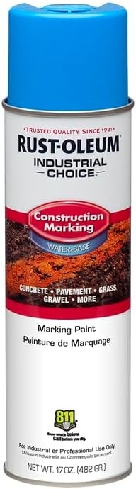 Rust-Oleum 264694-12PK Industrial Choice M1400 System Water-Based Construction Marking Paint, 17 oz, Caution Blue, 12 Pack