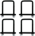 4 Pack Square U-Bolt for Trailer- Fits 4.0 Inch Wide Leaf Springs, Galvanized Steel Clamp Set, Secure Fit for Truck, Boat and Trailers, Black