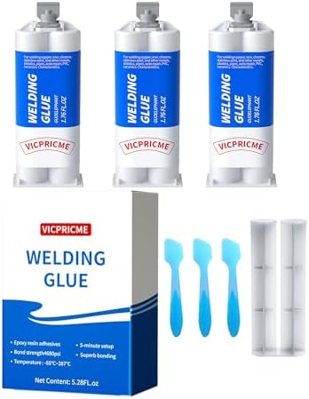Vicpricme Metal Glue Heavy Duty Weld Metal Epoxy Glue for Metal 3Pcs