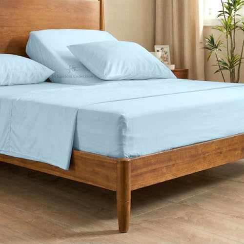 JS Sanders Collection Split Head Sheet Set 4PC Queen Size, Light Blue