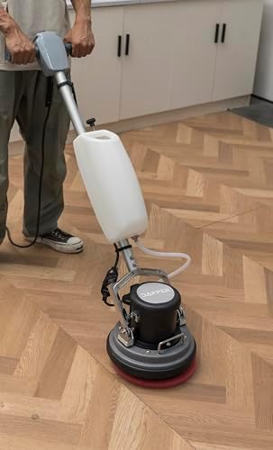 10" Heavy-duty Multi-Functional Floor Buffer Polisher Machine - Clean, Buff, Scrubb and Polish with Ease! Ideal for Carpets Too! Includes Optional Solution Tank, 2 Brushes and 3 Scouring Pads