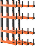 32" Lumber Storage Rack, Upgrade Folding Lumber Rack Wall Mount, Heavy Duty Adjustable Metal 8 Level Wood Storage Rack for Garage Storage Organization, 4 Packs