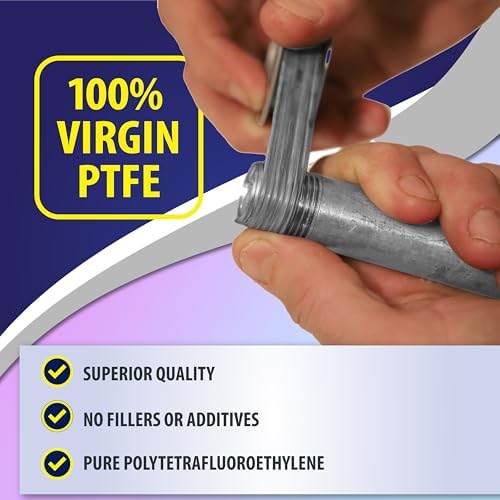 Gasoila Nickel PTFE Thread Seal Tape – Professional-Grade, 1 Inch x 520 Inch, High-Density Thread Tape for Stainless Steel Pipes– Leak-Proof Seal, Non-Toxic