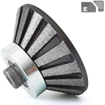 E20 3/4 inch Bevel Diamond Hand Profile Wheel Segmented Granding Router Bit with M10 Thread for Stone Granite Marble Concrete Quartz Countertop Floor Tile Edge
