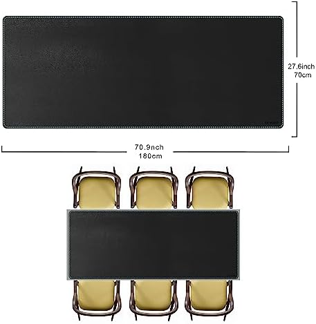 CENNBIE Leather Desk Pad Large, 71" x 27.5" Desk Mat Protector (Black)