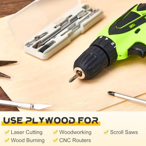 Juexica 24 Pcs 12" X 18"X 1/8" Basswood Plywood Sheets for Laser Cutting