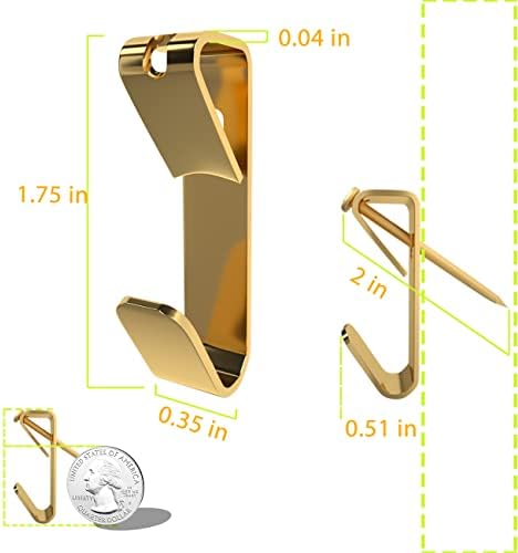 100 lb Picture Hangers, Picture Hooks for Hanging Pictures, 20Pcs Frame Hooks Picture Hangers Heavy Duty Hardware Hanger Kit Wooden Wall Painting Hangers Hooks and Nails for Pictures (Pack of 2)