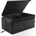 MIKKUPPA Trunk Organizer with Lid - 75L Collapsible Car Organizer, Black
