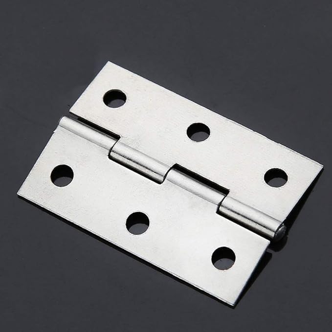 TamBee 40Pcs 1.7inch Folding Butt Hinges Cabinet Cupboard Closet Door Home Furniture Hardware Stainless Steel Silver Tone