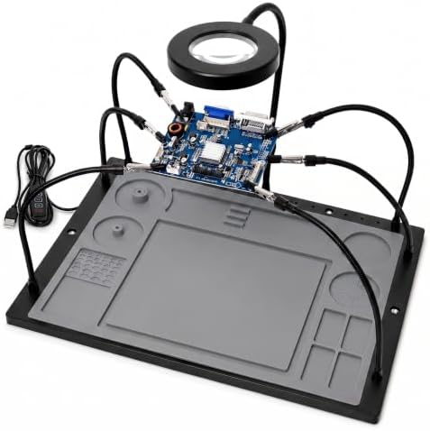 Kaisi Helping Hands Soldering Station with 10X LED Magnifying Glass