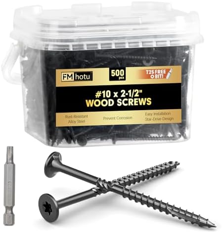 #10 x 2-1/2” Deck Screws, 500Pcs Star Drive Wood Screws