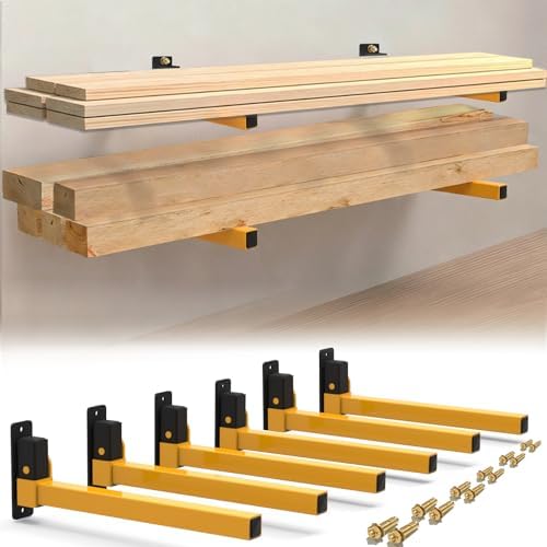 Lumber Storage Rack, Separate & Adjustable & Space-saving Wall 6 PACK