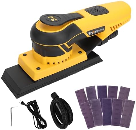 350W 3A Electric Sheet Random Orbital Sander with Pluggable Wire,Central Vacuum, Sanders for Woodworking, Primary Wood and Panel Processing,3MM