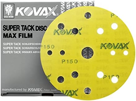 MaxFilm Ultra Premium 6 inch Sanding Discs, P150, 15 Holes, Hook & Loop, 523-0150, 50 discs