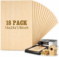 Juexica 18 Pcs 16" X 24"X 1/8" Basswood Plywood Sheets for Laser Cutting