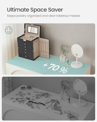 SONGMICS 6-Layer Jewelry Box Organizer with 5 Drawers, Lock and Mirror