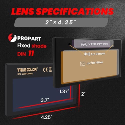 Shade11 | 2×4 1/4 Auto Darkening Welding Lens | Blue Puddle Technology Welding Lens | Compatible with 2×4.25 Welding Helmets | Welding Lens 2×4 1/4 (Gold)
