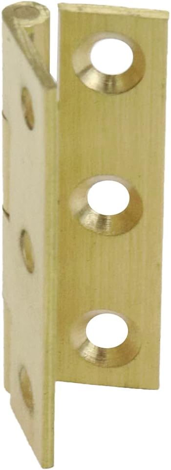 Mcredy 4 Pcs 1.5 Inch Brass Cabinet Hinges Door Butt Hinges with Mounting Screws for Cabinets Gate Wooden Box, Gold
