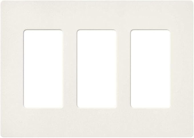 Lutron Claro 3 Gang Decorator/Rocker Wallplate, Satin, Biscuit (1-Pack) | SC-3-BI