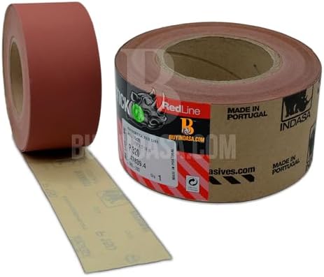 Indasa 2.75" PSA Sandpaper Roll - 27 Yard Rhynostick 240-Grit Long Continuous Roll, Self-Adhesive Stickyback Sand Paper for Woodworking, Automotive, Metal (Aluminum Oxide Plus Lubricant)