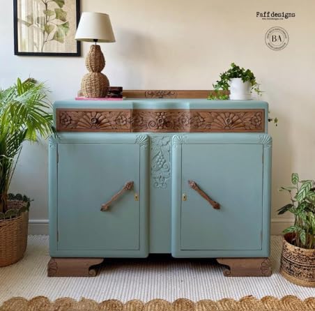 Dixie Belle Silk All-in-One Mineral Paint - Serenity (32 Fl Oz) - Soothing Blue Water Based Built-In Primer + Topcoat for Wood + Metal - Durable Furniture Paint - Low Reflective Finish