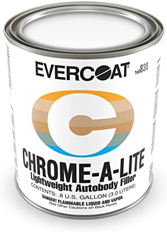 Evercoat Chrome-A-Lite Body Filler for Aluminum, Fiberglass, Galvanized Steel, and More - 0.8 US Gallon, 3L