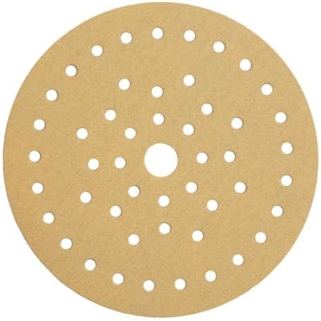 Mirka Gold Multifit 6 Inch 120 Grit Hook and Loop Sanding Discs, 50 Pack