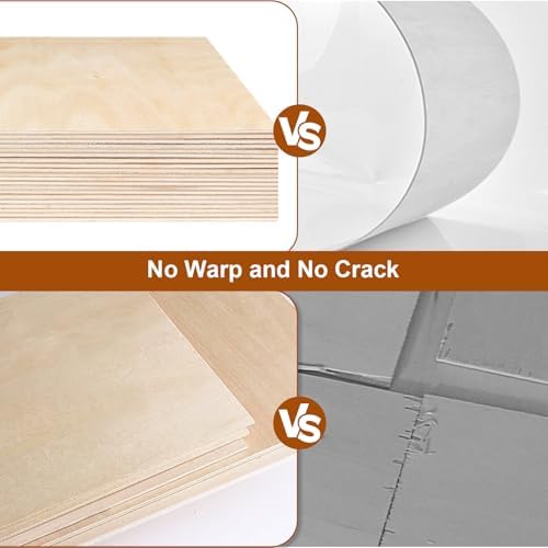Adrattnay Basswood Sheets 3mm - 1/8 x 12 x 12inch, 36pcs Square Laser Basswood Plywood for Laser Cutting & Engraving DIY Crafts, Wood Burning, Painting, Architectural Model Building