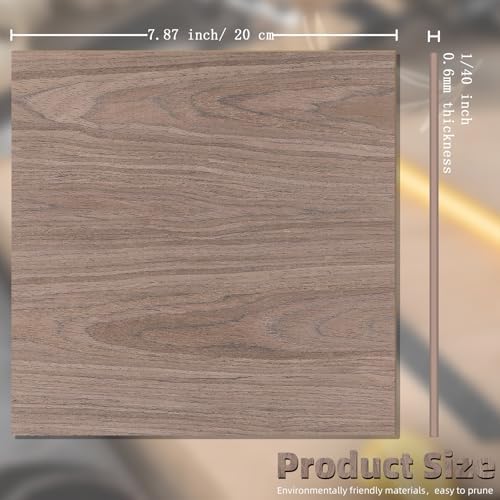 GSCIT Club 10 PCS Wood Veneer, 8 inch x 8 inch Birch, Oak, Maple, Walnut and Red Oak Wood Edge Banding Pre-glued Flexible, Veneer Tape Banding