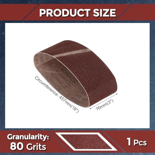 Sanding Belts 3 x 18 Inch 80 Grit Aluminum Oxide Abrasive Sandpaper for Belt Sander Metal Grinding Wood Working Weld Rust Removal