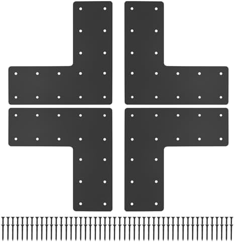 4 Pcs 13.2"x13.2" Steel L Post Brackets, 3MM Thick