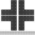 4 Pcs 13.2"x13.2" Steel L Post Brackets, 3MM Thick