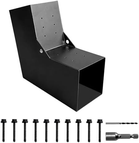 15° Angle Slant Pergola Bracket Kits,2-Way L-Shaped Slant Roof Post Brackets with Stainless Steel Screws for 6" x 6"(Actual:5.5" x 5.5") Lumber for Outdoor Pergola,Proch,Passageway - 1Pack