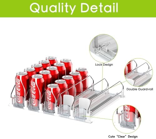 IBORING Drink Organizer for Fridge,Holds up to 15 Cans