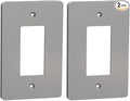 Square D by Schneider Electric Square D X Series Wall Plate for Outlet and Light Switch, Mid Size Plus 1 Gang, Matte Gray (Pack of 2)