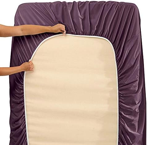Luxury Linens JS Sanders 1200 Series FULL / Double Size Sheet Set in EGGPLANT Purple Plum