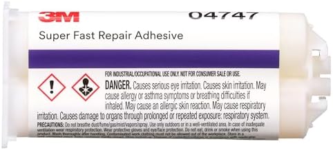 3M Super-Fast Repair Adhesive, 04747, 1.6 fl oz Cartridge, Tranlucent Color