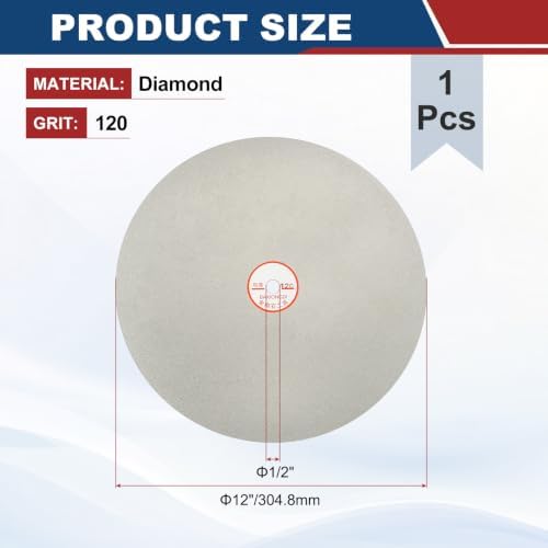 12 Inch x 1/2" Arbor Diamond Flat Lap Disc, 120 Grit