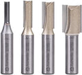 4 Pieces Undersize Plywood Dado Bits 1/2" Shank, Straight Router Bits Cutting Diameter: 7/32", 11/32", 15/32", 23/32", Useful for Routing Accurate Grooves in Undersized Plywood