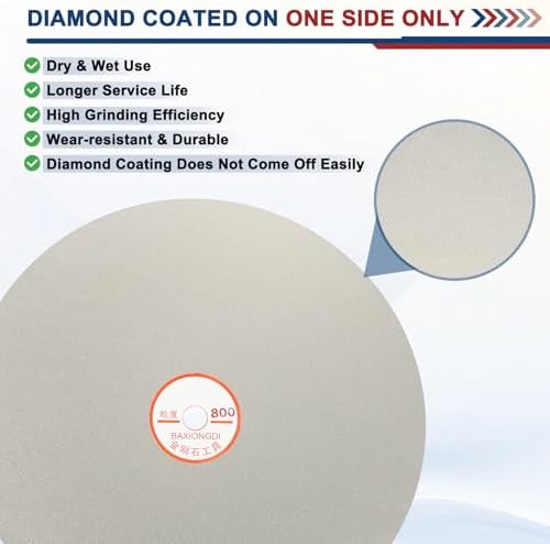 10 Inch x 1/2" Arbor Diamond Flat Lap Disc, 800 Grit