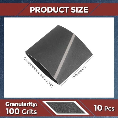 Sanding Belts 8 x 19 Inch 100 Grit Silicon Carbide 10 Pack