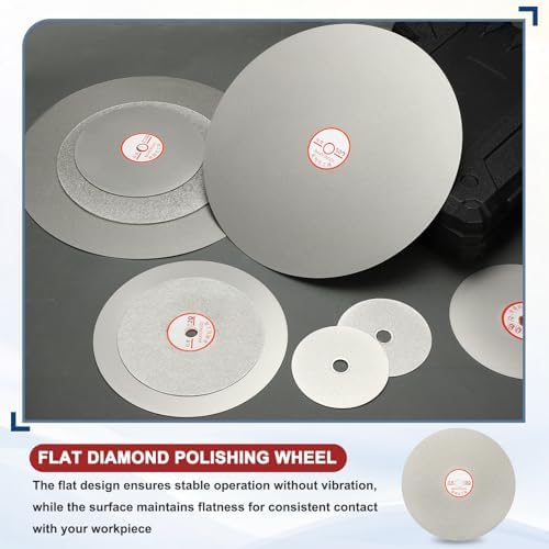 8 Inch x 1/2" Arbor Diamond Flat Lap Disc, 150 Grit